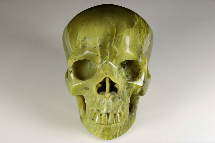 5.8" Realistic, Polished Jade (Nephrite) Skull